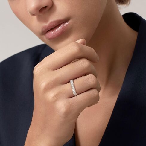 Moissanite Wedding Band for Women Full Eternity Band 925 Sterling Silver Round Cut D Color VVS1 Moissanite Stackable Wedding Anniversary Ring in Kuwait