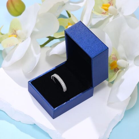 Moissanite Wedding Band for Women Full Eternity Band 925 Sterling Silver Round Cut D Color VVS1 Moissanite Stackable Wedding Anniversary Ring in Kuwait