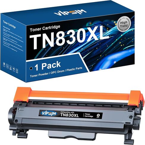 خراطيش حبر TN830XL ​​TN830 - بديلة متوافقة مع طابعة Brother TN830 TN830XL ​​TN-830 المتوافقة مع طابعة HL-L2460DW DCP-L2640DW HL-L2400D HL-L2405W (1 أسود) in Kuwait