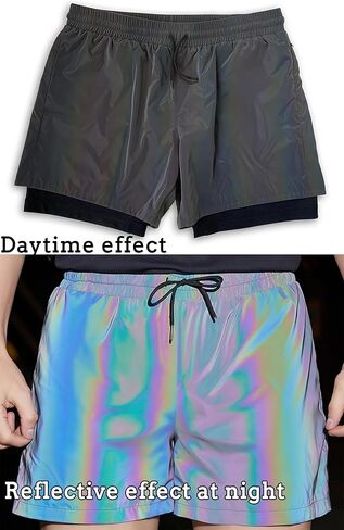 LZLRUN Full Reflective Running Shorts for Men and Women Night Cycling Fitness Trendy Sports Shorts in Saudi Arabia