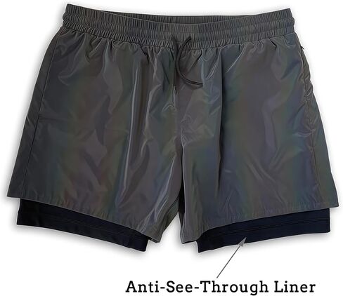 LZLRUN Full Reflective Running Shorts for Men and Women Night Cycling Fitness Trendy Sports Shorts in Saudi Arabia