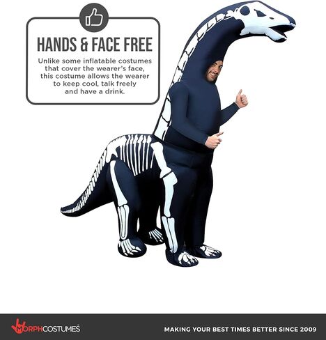 زي هيكل عظمي لديناصور قابل للنفخ من Morphsuits للبالغين، زي هيكل عظمي قابل للنفخ لحفلات الهالوين in Saudi Arabia