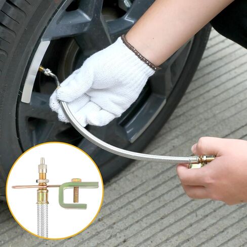 4 قطع من موسعات جذع الصمام، وصلة جذع صمام مزدوجة مضفرة من الفولاذ المقاوم للصدأ مع 6 قطع محول موسع صمامات 45 90 135 درجة لمعظم السيارات والشاحنات والمقطورة المتنقلة (7 بوصة، 12 بوصة) in Kuwait