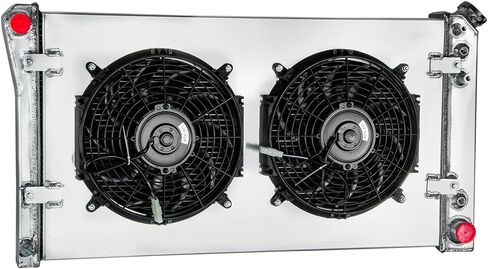 Automotive Replacement Engine Radiators 4 Row Radiator + Shroud Fan For Chevy Caprice Buick Roadmaster 5.0L 5.7L V8 AT 1991 1992 1993 Aluminum Radiator Fan in Kuwait