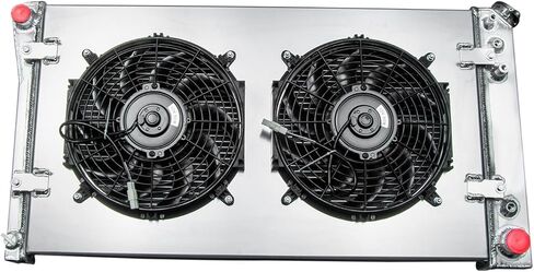 Automotive Replacement Engine Radiators 4 Row Radiator + Shroud Fan For Chevy Caprice Buick Roadmaster 5.0L 5.7L V8 AT 1991 1992 1993 Aluminum Radiator Fan in Kuwait