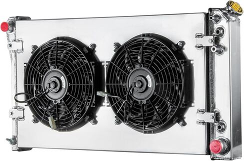 Automotive Replacement Engine Radiators 4 Row Radiator + Shroud Fan For Chevy Caprice Buick Roadmaster 5.0L 5.7L V8 AT 1991 1992 1993 Aluminum Radiator Fan in Kuwait