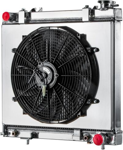 Automotive Replacement Engine Radiators 3 Row Radiator Shroud Fan For Dodge Dakota Mitsubishi Raider 4.7L V8 2005-2010 Aluminum Radiator Fan in Kuwait