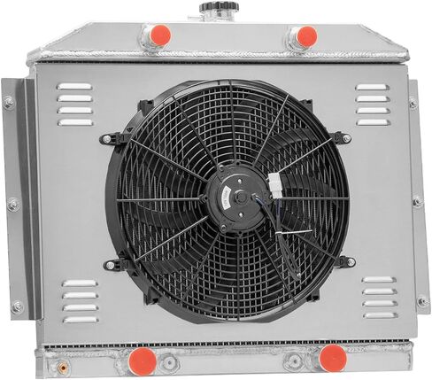 3 صف مشعاع ألومنيوم لـ 1949-1951 1950 Mercury Car Flathead V8 Shroud، 3 Core Downflow Radiator Shroud 16 ''Fan Relay Kit Radiador السيارات استبدال مشعات المحرك in Kuwait