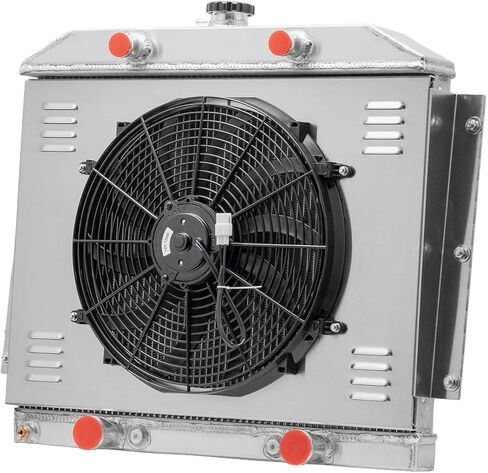 3 صف مشعاع ألومنيوم لـ 1949-1951 1950 Mercury Car Flathead V8 Shroud، 3 Core Downflow Radiator Shroud 16 ''Fan Relay Kit Radiador السيارات استبدال مشعات المحرك in Kuwait