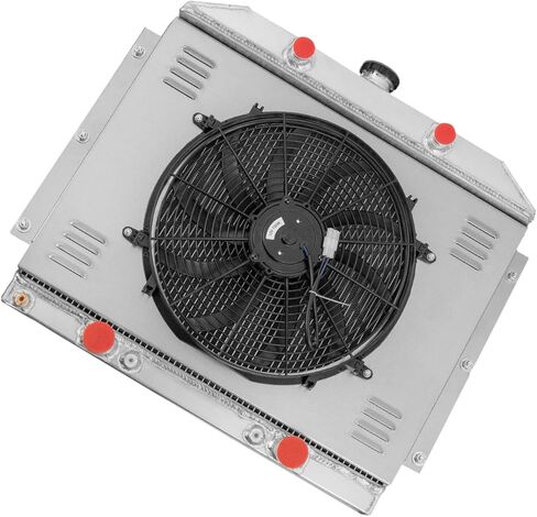 3 صف مشعاع ألومنيوم لـ 1949-1951 1950 Mercury Car Flathead V8 Shroud، 3 Core Downflow Radiator Shroud 16 ''Fan Relay Kit Radiador السيارات استبدال مشعات المحرك in Kuwait
