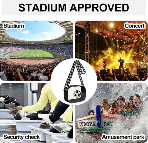 Soccer Crossbody Bag Gifts for Girls Soccer Mom Essentials Clear PVC Handbags with Chenille for Stadium Events for Game Day Events in Kuwait
