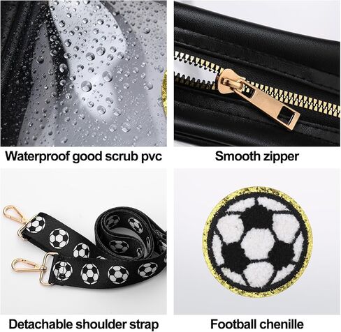 Soccer Crossbody Bag Gifts for Girls Soccer Mom Essentials Clear PVC Handbags with Chenille for Stadium Events for Game Day Events in Kuwait