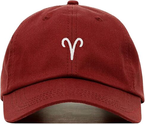 Aries Baseball Hat, Embroidered Dad Cap, Unstructured Soft Cotton, Adjustable Strap Back (Multiple Colors) in Saudi Arabia