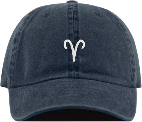 Aries Baseball Hat, Embroidered Dad Cap, Unstructured Soft Cotton, Adjustable Strap Back (Multiple Colors) in Saudi Arabia