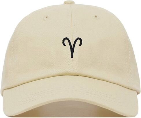 Aries Baseball Hat, Embroidered Dad Cap, Unstructured Soft Cotton, Adjustable Strap Back (Multiple Colors) in Saudi Arabia