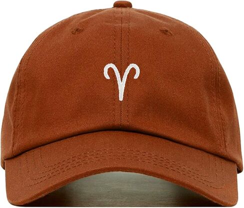 Aries Baseball Hat, Embroidered Dad Cap, Unstructured Soft Cotton, Adjustable Strap Back (Multiple Colors) in Saudi Arabia