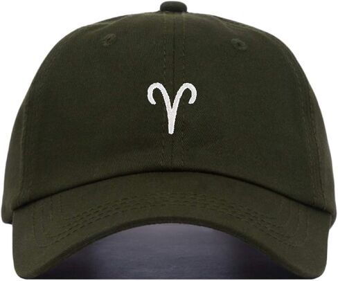 Aries Baseball Hat, Embroidered Dad Cap, Unstructured Soft Cotton, Adjustable Strap Back (Multiple Colors) in Saudi Arabia