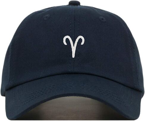 Aries Baseball Hat, Embroidered Dad Cap, Unstructured Soft Cotton, Adjustable Strap Back (Multiple Colors) in Saudi Arabia
