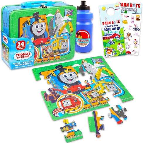 Thomas and Friends Tin Lunch Box Puzzle Bundle - Thomas the Train Lunchbox with Thomas and Friends Puzzle 24 Piece for Kids Plus Stickers, More | Thomas the Train School Supplies Set in Saudi Arabia
