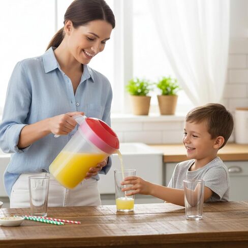 Tribello LARGE 1.3 Gallon Water Pitcher, Plastic Juice Pitcher With Lid - Dishwasher Safe, BPA Free, Colors May Vary (1.3 Gallon) in Kuwait