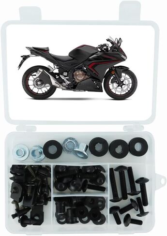 Xitomer Fairing Bolt Kits متوافق مع CBR500R 2019-2023 CBR500R دراجة نارية الجسم مسامير جروميت الأجهزة كليب غسالة (أسود) in Saudi Arabia