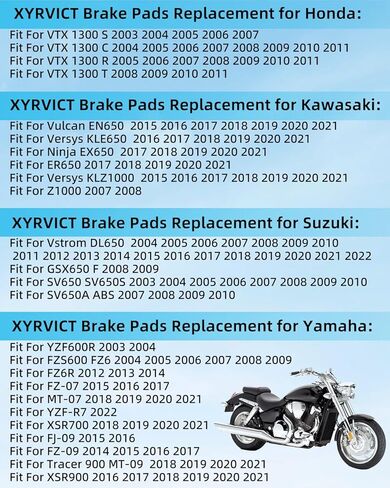 منصات الفرامل لهوندا VTX 1300 S/C/R/T 2003 2004 2005 2006 2007 2008 2009 2010 2011 ، لكاواساكي EN650 KLE650 EX650 ER650 KLZ1000 Z1000 ، لسوزوكي DL650 GSX650 SV650 لياماها MT-07 in Saudi Arabia