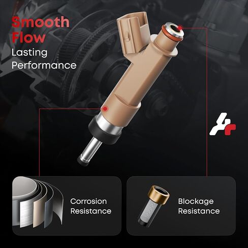 Set of 4 Fuel Injectors, 12 Holes 23209-09140 Compatible with Toyota 2009-2017 Corolla, 2009-2013 Matrix, 2008-2009 Scion xD, 1.8L L4, Replace Part FJ1068 in Kuwait