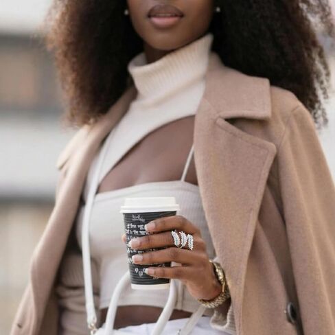 خواتم نسائية حلقات أوراق للنساء - مجوهرات خاتم قابلة للتعديل لحلقات قابلة للتعديل للنساء مجوهرات للنساء خاتم للنساء خاتم زركونيا مكعب خاتم أوراق الشجر للنساء in Kuwait