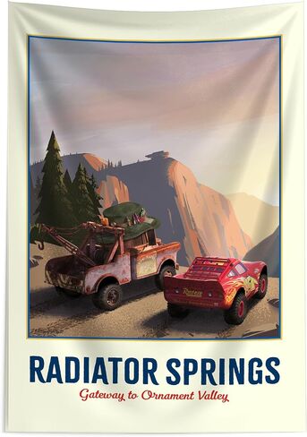 Northwest Disney Pixar Cars Radiator Springs Poster Tapestry Wall Hanging 24 × 36 Inches Soft Decorative Tapestry for Bedroom Living Room or Home Décor in Saudi Arabia