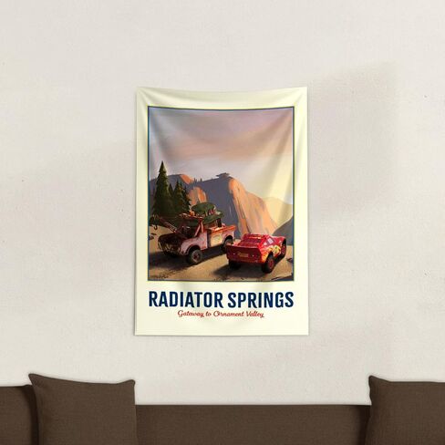 Northwest Disney Pixar Cars Radiator Springs Poster Tapestry Wall Hanging 24 × 36 Inches Soft Decorative Tapestry for Bedroom Living Room or Home Décor in Saudi Arabia