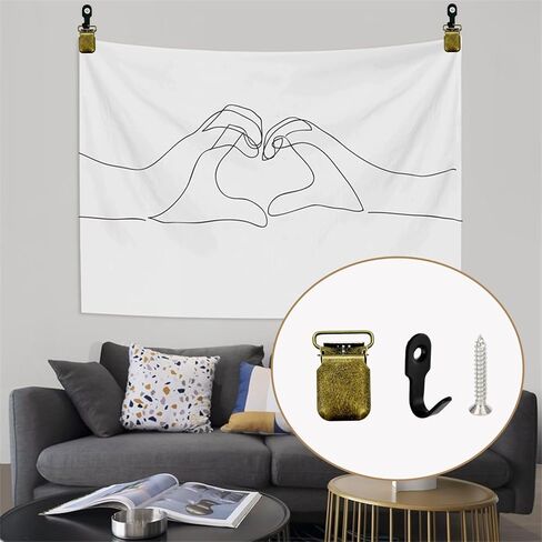 4 Set Heavy Duty Tapestry Hangers Clamps, Rug Hangers for Walls, Metal Tapestry Clips, Quilt Hangers for Wall Hangings, Blankets, Flag, Shawl Display (Bronze) in Saudi Arabia