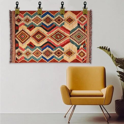 4 Set Heavy Duty Tapestry Hangers Clamps, Rug Hangers for Walls, Metal Tapestry Clips, Quilt Hangers for Wall Hangings, Blankets, Flag, Shawl Display (Bronze) in Saudi Arabia