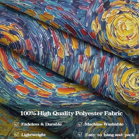 Kanuyee فان جوخ نمط القطة السوداء ليلة مليئة بالنجوم نسيج الجدار، الانطباعية الفنية النفط اللوحة المفروشات لديكور الغرفة، نسيج غريب الاطوار 60 "× 44" in Kuwait