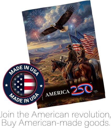 America 250 Flag Frontier Spirit Independence Day Wall Tapestry House Banner Official Licensed Merchandise Canvas Prints Yard Sign Textile Woven Fabric Poster USA 250th Anniversary Decoration Gift in Kuwait