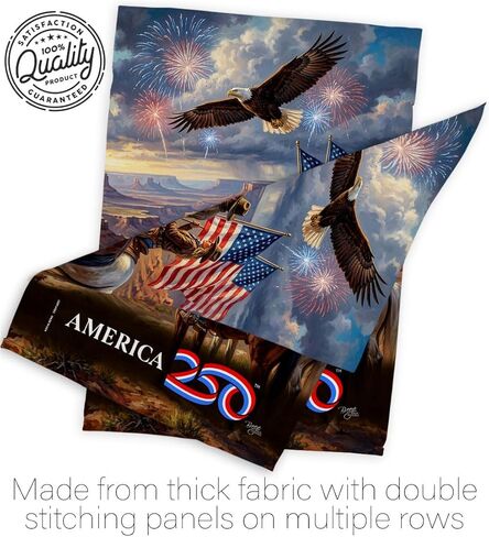 America 250 Flag Frontier Spirit Independence Day Wall Tapestry House Banner Official Licensed Merchandise Canvas Prints Yard Sign Textile Woven Fabric Poster USA 250th Anniversary Decoration Gift in Kuwait