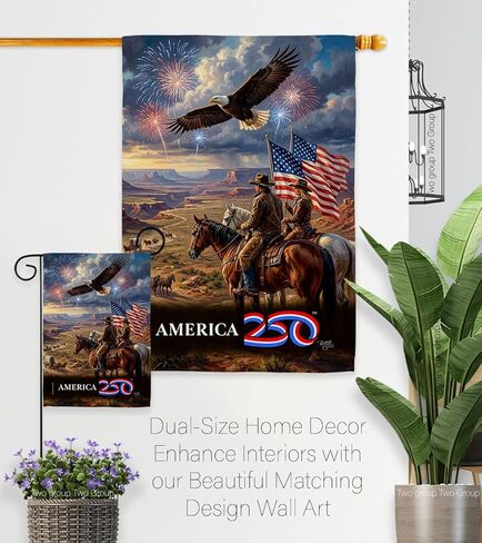 America 250 Flag Frontier Spirit Independence Day Wall Tapestry House Banner Official Licensed Merchandise Canvas Prints Yard Sign Textile Woven Fabric Poster USA 250th Anniversary Decoration Gift in Kuwait