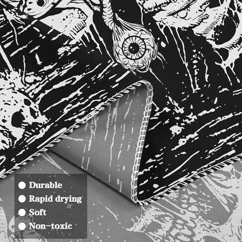 lifeel القوطية نسيج أبيض وأسود، الهيكل العظمي الداكن الجمجمة العثة شيطان القمر الفراشة المفروشات لغرفة المعيشة النوم، 44x60 بوصة in Kuwait