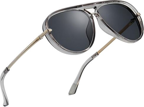 نظارات شمسية SIPHEW Retro Aviator للنساء ذات ظلال عصرية كبيرة الحجم وعتيقة وجسر مزدوج in Kuwait