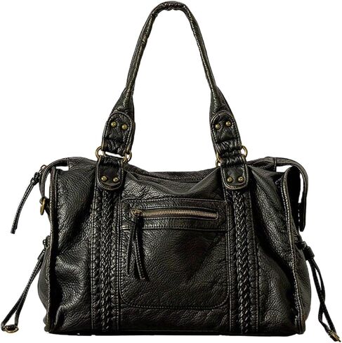 Women's City Bag Large Vintage Y2K Tote Bag Washed Leather Grunge Purse Slouchy Shoulder Hobo Bag Crossbody Handbag in Kuwait