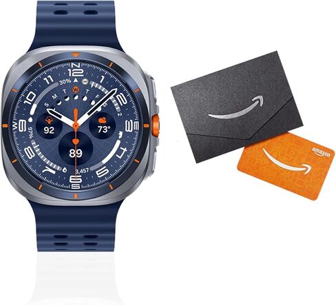 ساعة Samsung Galaxy Watch Ultra (2025) 47 مم LTE الذكية + بطاقة هدية بقيمة 100 دولار، غلاف من التيتانيوم، تدريب متقدم على النوم، مدرب الجري، نقاط الطاقة، نظام تحديد المواقع العالمي (GPS)، رمادي تيتانيوم [إصدار الولايات المتحدة، ضمان لمدة عامين] in Kuwait