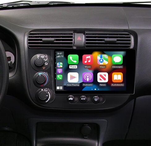 ASURE ترقية راديو ستيريو للسيارة Honda Civic 2001 2002 2003 2004 2005,9 بوصة 8Core 4G+64G وحدة ملاحة GPS Android مع Carplay اللاسلكي، Android Auto، 1280x720 HD مشغل وسائط متعددة بشاشة تعمل باللمس in Kuwait