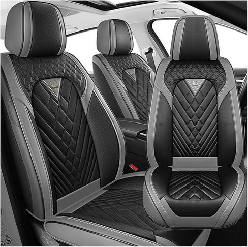 Car Seat Covers for Kia EV6 EV9 2022-2026, Waterproof Nappa Leather Car Seat Protector, Comfortable and Anti-Slip Car Seat Cover&Accessories(5 Seats with Headrests/Gray Black) in Saudi Arabia