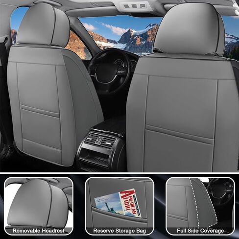 Car Seat Covers for Kia EV6 EV9 2022-2026, Waterproof Nappa Leather Car Seat Protector, Comfortable and Anti-Slip Car Seat Cover&Accessories(5 Seats with Headrests/Gray Black) in Saudi Arabia