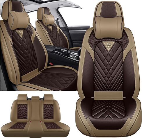 Car Seat Covers for Kia EV6 EV9 2022-2026, Waterproof Nappa Leather Car Seat Protector, Comfortable and Anti-Slip Car Seat Cover&Accessories(5 Seats with Headrests/Gray Black) in Saudi Arabia