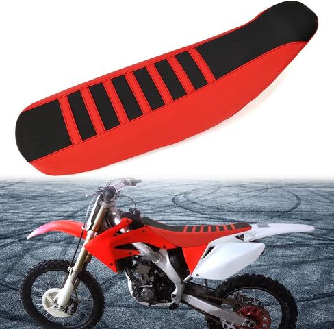 غطاء مقعد xitomer ناعم مخطط غير قابل للانزلاق مناسب لـ 2004-2009 CRF250R & CRF250X 2005-2015 غطاء مقعد للدراجة الترابية غطاء مقعد بمقبض مخطط ناعم (أسود) in Saudi Arabia