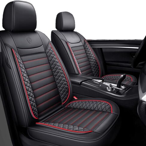 Custom Fit Waterproof Non-Slip PU Leather Car Seat Covers Set Compatible with Land Rover Range Rover 2000-2023 Vehicle Seat Cushion Protector for Sedan SUV (Full Set 5 Seats,Red) in Saudi Arabia