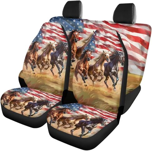 Moon Sun Star Printed Car Seat Cover, 4 Piece, Includes Front Seat Cover and Split Back Bench Covers, Comfortable Breathable Automotive Seat Cover Full Set, Universal Fits Car Interior Accessories in Saudi Arabia