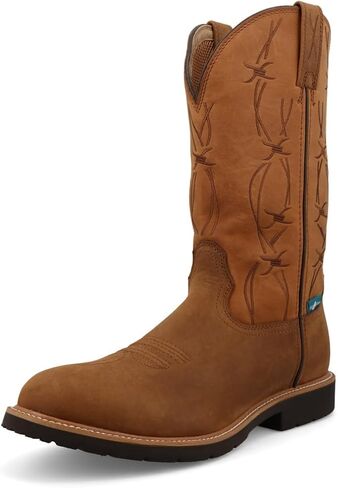 Men's 12" Western Work Boot - Casual Western Boots for Men, Brown & Orange,10 EE in Saudi Arabia