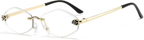 Sexy Small Frame Hexagon Rimless Punk Sunglasses for Women Luxury Rhombus Uv400 in Saudi Arabia