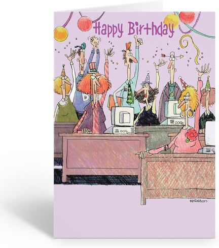 مجموعة Stonehouse Collection بطاقات عيد ميلاد مضحكة للمكتب، بطاقة تهنئة عيد ميلاد سعيد واحدة، زميل العمل، المكتب، منا جميعًا (عيد ميلاد المكتب) in Saudi Arabia